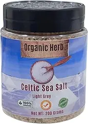Organic Herb Grey Coarse Sea Salt, 8oz Unrefined French Sea Salt, 100% Natural, Hand Harvested, Kosher Salt (210 Grams)