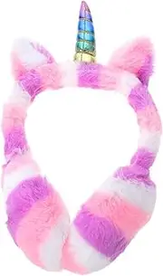 [DEARMAMY] Unicorn Head Band White Headband for Sleep Winter Ear Muff Unicorn Stylish Earmuff Adorable Earmuff Plush Earmuff Plush Ear Warmer Miss Heater Fashion