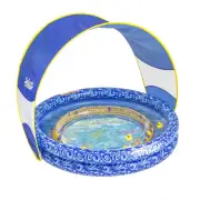 Lazy River Kiddie Pool - Inflatable Pool with 2 Toy Ducks and Removable Sunsh...
