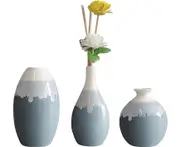 Ceramic Flower Vase, Blue Ceramic Vase Set of 3