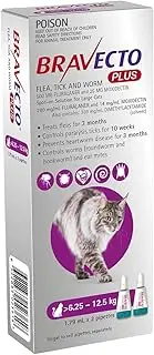 BRAVECTO CAT PLUS 500 MG 6.25 - 12.5KG PURPLE (2PK)