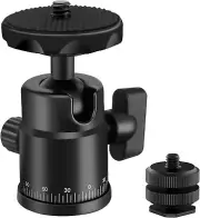 Mini Ball Head Screw Tripod Mount with Hot Shoe Mount 360° Panoramic Rotating Mo