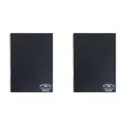 2x Winsor And Newton Wire Bound Visual Diary 40 Sheets 140gsm A3 Black Paper