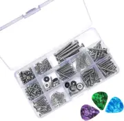 256 Pieces Electric Guitar Screw Kit Assortment Box for Electric Guitar Bridge,