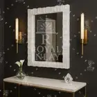Rectangular Selenite Crystal Mirror – Gemstone Wall Art – Luxe Foyer Decor