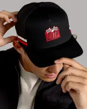 [Dexter] Dexter Men's Grand Prix Trucker Cap in Black/Red One Size Black/Red