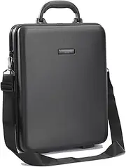 ABS Shoulder Password Box Vertical Portable Laptop Case Briefcase Document Case Medical Case Cash Suitcase（Color: Black）