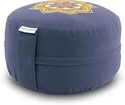 Yoga Laden Meditation Cushion Yoga Cushion Mandala 15 cm - Yoga Cushion Floor Cushion Embroidered & Washable - Yoga Seat Cushion with Organic Buckwheat Hull Filling