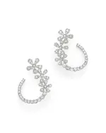 Bloomingdale's Fine Collection Diamond Flower Front-to-Back Earrings in 14K White Gold, 1.0 tcw