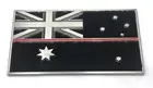 Thin Red Line Flag, Metal Car Badge, Antique Silver, Fire Brigade, 1 x Item