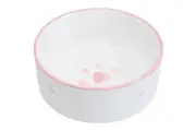 Pink Ceramic Pet Bowl - Stylish Single Feeder, 13cm