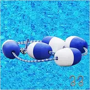 Swimming Safety Rope,Pool Buoy Marker with 2 Hooks,Safety Fence,Strong Buoyancy Easy to Install for Pool Beach Waterpark(18 Meter)