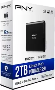 PNY EliteX-PRO 2TB USB 3.2 Gen 2x2 Type-C Portable Solid State Drive (SSD)