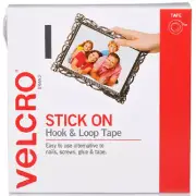 NEW Velcro Brand Stick-On Hook And Loop Tape Roll Adhesive 20mmx5m White