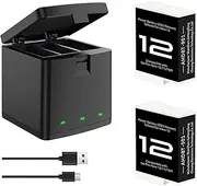CKE 2 Enduro Batteries Compatible with Gopro Hero 12 Black with 3 Channel Charger Power Battery for Gopro12 11 10 9 Portable Charger Accessory for Go Pro 12 (2023 Newset Power Enduro Battery)