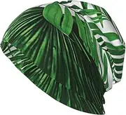 [ZaKhs] Palm Tree Print Beanie Hat Winter Warm Knit Hat Soft Skull Cap for Women Men Black, Black, One Size