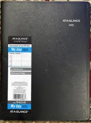 2025 AT-A-GLANCE 4-Person Daily Appointment Book 8" x 11", Black My Day