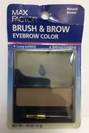 MAX FACTOR BRUSH & BROW EYEBROW COLOR SYSTEM (NATURAL BROWN) NEW.- OLD PACKAGE