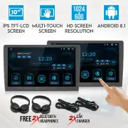 Elinz 2x 10.1" Android Active Car Headrest Monitor 1080P HD WiFi Touch Screen Digital Airplay Miracast No DVD Player