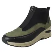 Ladies Rieker Wedge Heel Casual Front Zip Trainer Boots - N9362