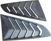 Real Dry Carbon Fiber Add On Style Side Window Quarter Air Vent Louvers Sticker Gloss Black Compatible for Ford Mustang 2018 2019 2020 2021