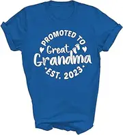 [Above Good Tee] Baby Announcement Promoted to Great Grandma 2023 Expecting Pregnancy Gift Unisex Shirt Women Men T-Shirt (Royal;XL)