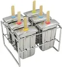 Compact Stainless Steel Popsicle Maker - 6 Paddle Design for Quick Freezing