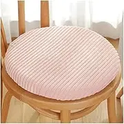 Cushion Round Seat Cushion, Memory Foam Round Chair Cushion, Non-Slip Soft Removable Stool Cushion for Dining Chair, Office and Car Chair Pad (Color : Pink, Size : 33cm)