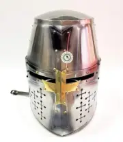Medieval Antique Crusader Knight Templar Helmet Halloween Wearable Knight Steel