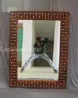 Antique Wooden Bone Inlay Mirror Frame