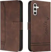 [Lihondar] Compatible with Samsung Galaxy A35 Case, Mobile Phone Case Samsung Galaxy A35, PU Leather Folding Protective Case Wallet with Wallet Cover Flip Case Samsung Galaxy A35 (Brown)