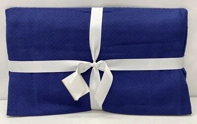 NEW Pottery Barn Cotton Essential TWIN Blanket~Twilight Blue