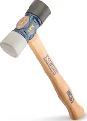 ESTWING Rubber Mallet - 24 Oz Double-Face Hammer With Soft/Hard Tips And Hickory