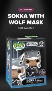 Sokka with Wolf Mask Legendary Funko Digital NFT Redemption for you to redeem
