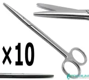 10× Metzenbaum Scissors Straight 6" Blunt/Blunt Surgical Veterinary Tools