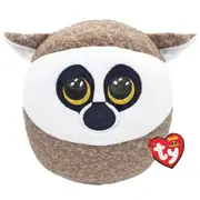 TY Squishy Beanies Plush 25cm Linus Brown & White Lemur TY39220