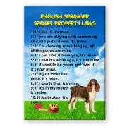 ENGLISH SPRINGER Property Laws FRIDGE MAGNET No 2