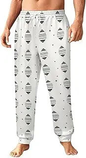 [Generic] Men's Sweatpants, Sophisticated White Rugby Motif-127, Polyester Joggers, Sweatpants Jogging Pants for Workout Running