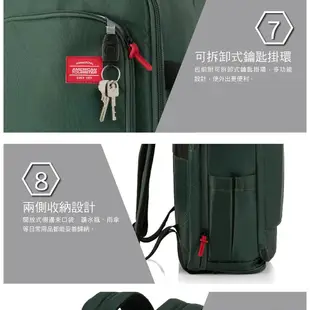 AT美國旅行者AMERICAN TOURISTER筆電後背包/旅行袋/電腦包15.6吋ASTON可擴充休閒多功能_綠/黑