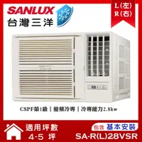 在飛比找誠品線上優惠-【SANLUX 台灣三洋】4-6坪變頻R32冷專窗型冷氣(S