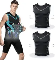 [Renzalio] 2024 New Version Ionic Slashes Shaping Sleeveless Therapy Shirt Gynecomastia Compression Mens Slimming Undershirt