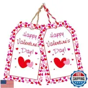 joycraft 50Pcs Valentine's Day Gift Tags with String, 3.3x2.1 Inch Happy Vale