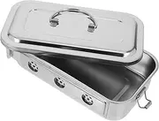 NIYANGLE Stainless Tool Storage Case with Lid Holes Medical Instrument Tray for High-temperature Use for Comprehensive Tool Organization Easy Access