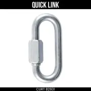CURT Quick Link Hook, 7/16 Inch Diameter, 13.2K lbs, Threaded, Safety Chain Use
