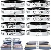 Chamgeco 10PCS Bed Sheet Organizer Bands, Elastic Bed Sheet Straps Organizer and Storage Label Bands, Linen Labels Bedding Bands Sheets Organizer Keepers for Closet, Bedroom, Dorm, Laundry Room