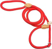Dog Leash Slip Rope Lead Leash Heavy Duty Braided Rope Adjustable Loop Collar Training Leashes for Small Medium Dogs(Red,1.2cmX1.5m)