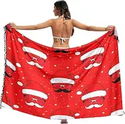 [RPLIFE] Whimsical Santa Hats Red Bathing Suit Sarongs, Summer Pool Sarong Swimsuit Cover Ups for Women, Large, Whimsical Santa Hats Red, Medium