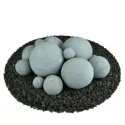Unbranded Fire Balls 16" Decorative Glass Mixed Set of 13 Ceramic in Pewter Gray