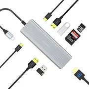 SUTOUG Docking Station, 9 in 1 USB C Hub Adapter for MacBook Pro/Air with 4K HDMI, 2*USB 3.0, 2*USB 2.0, Type C Data Port and PD Charging Port