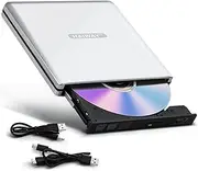 Aluminum External Blu Ray Drive, Support 25G Disc Read/Write Bluray Drives, USB 3.0 and Type-C Portable 3D Blu-Ray BD DVD CD Burner for Laptop PC Compatible with Mac OS Windows XP/7/8/10/11